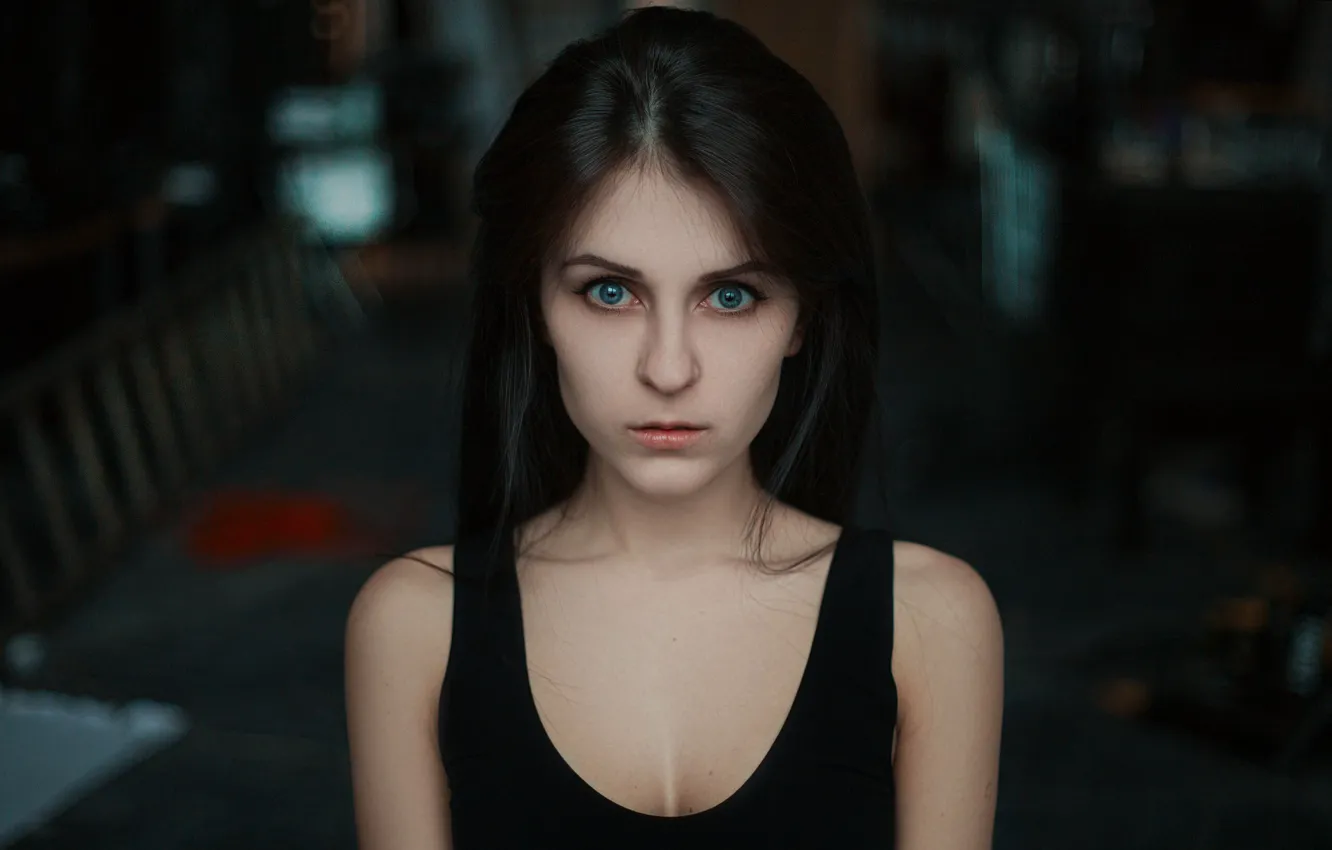 Photo wallpaper look, girl, face, model, portrait, brunette, beautiful, the beauty