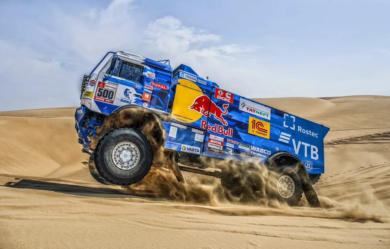 Photo wallpaper Sport, Machine, Truck, Master, Russia, 500, Kamaz, Rally