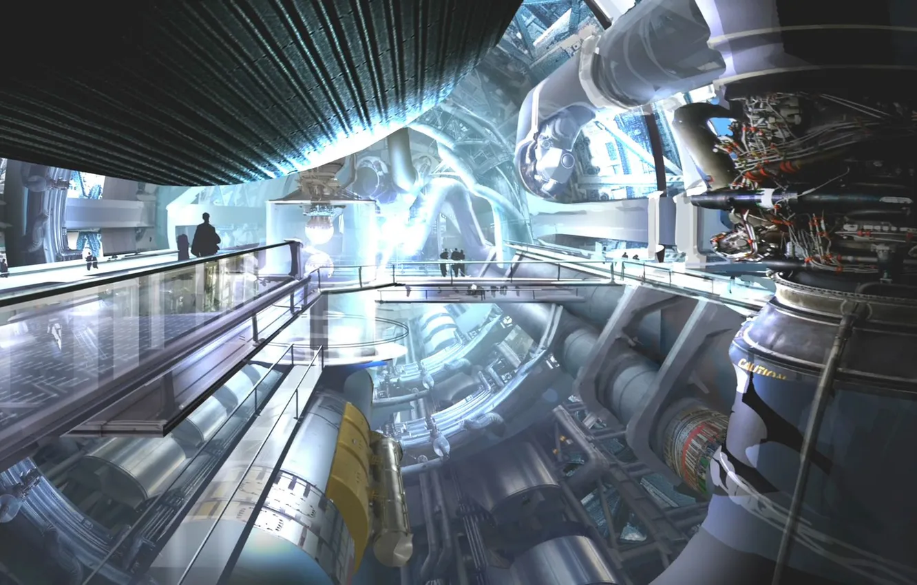 Photo wallpaper space, people, art, space station, station, cosmos, sci-fi, the spaceport