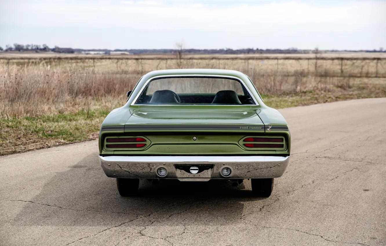 Photo wallpaper 1970, Plymouth, rear, Road Runner, Plymouth Road Runner 440+6 Hardtop Coupe