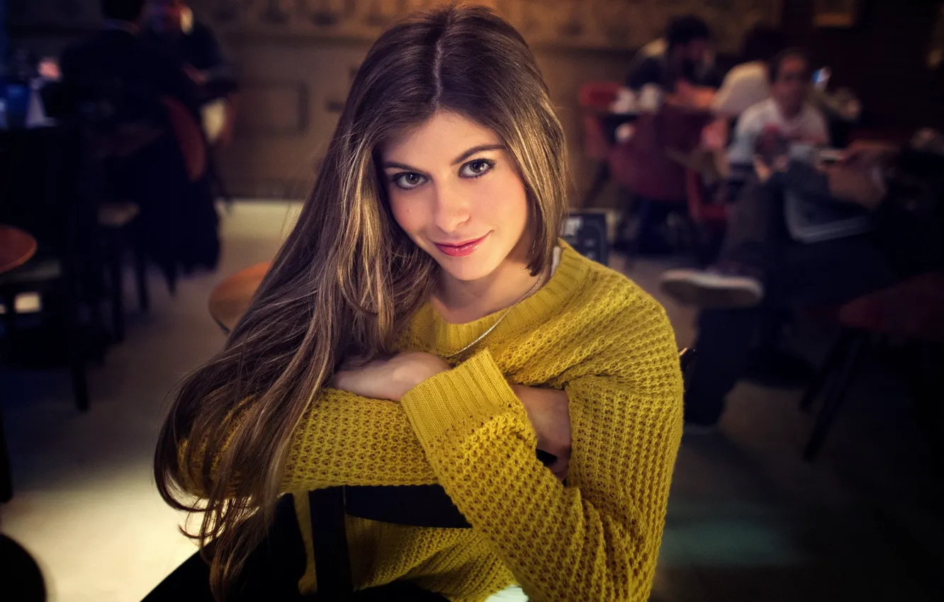 Photo wallpaper look, pose, model, people, makeup, hairstyle, brown hair, sitting