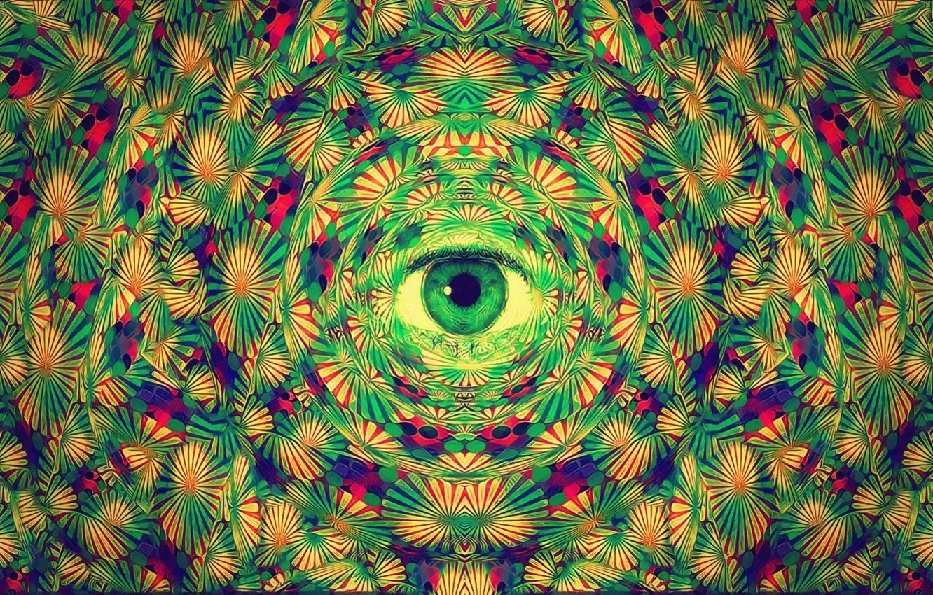 Photo wallpaper abstraction, eyes, art, LSD