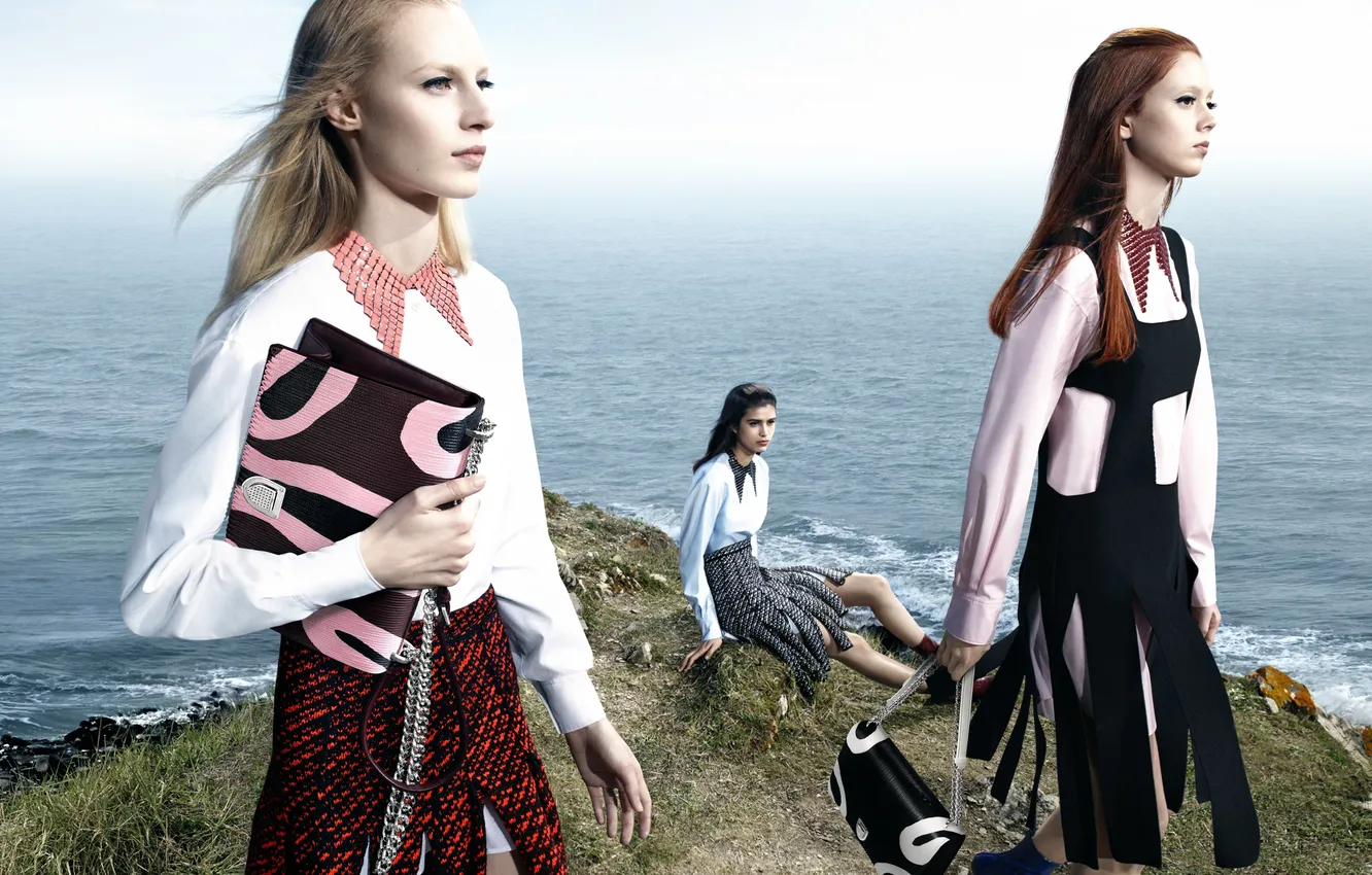 Photo wallpaper 2015, Dior Fall Winter, Julia Nobis, Natalie Westling, Mica Arganaraz