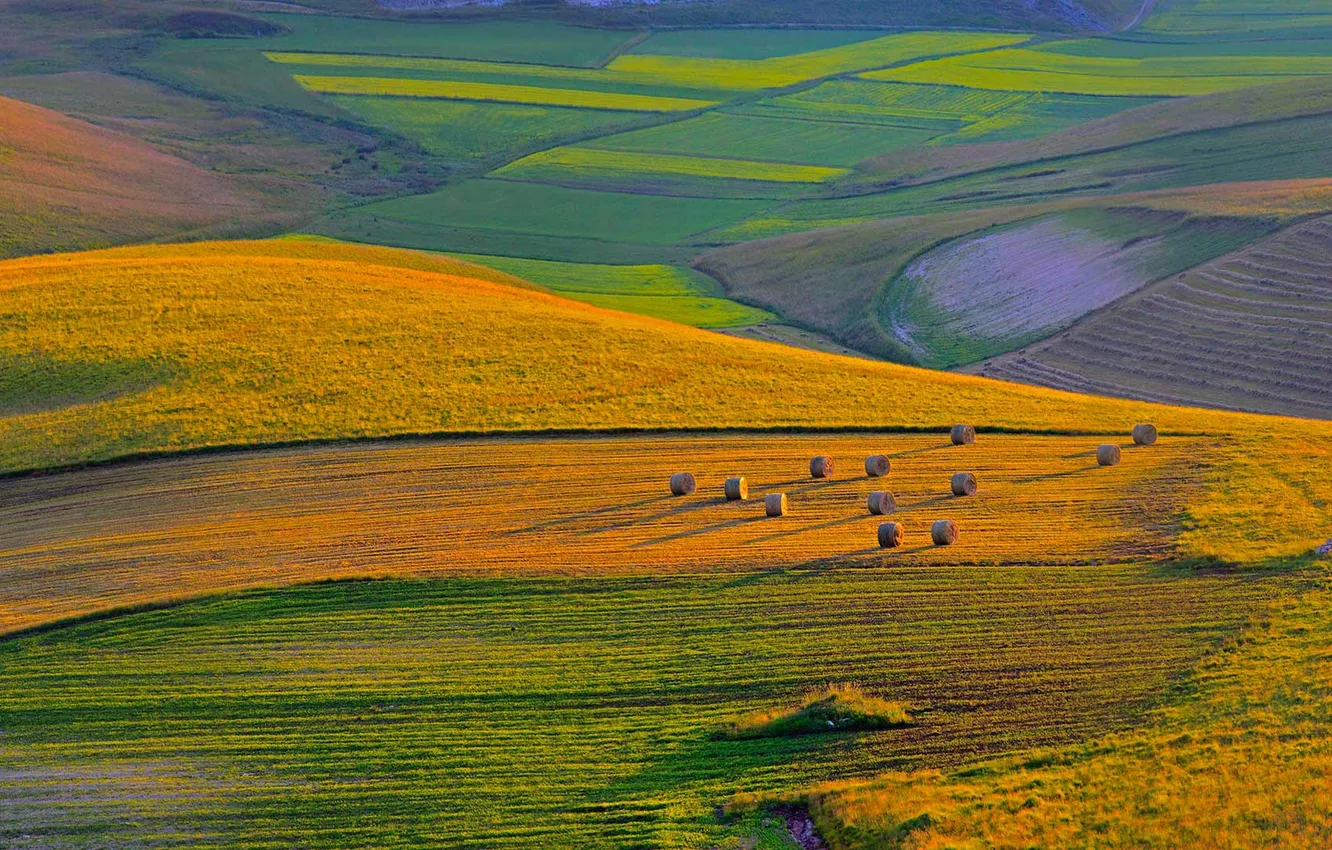 Photo wallpaper nature, hills, field, Italy, Perugia
