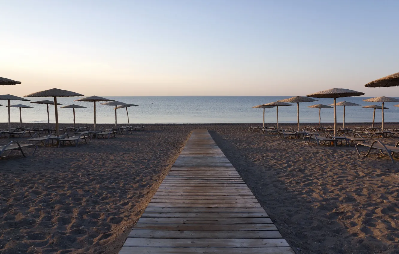 Photo wallpaper sea, beach, morning