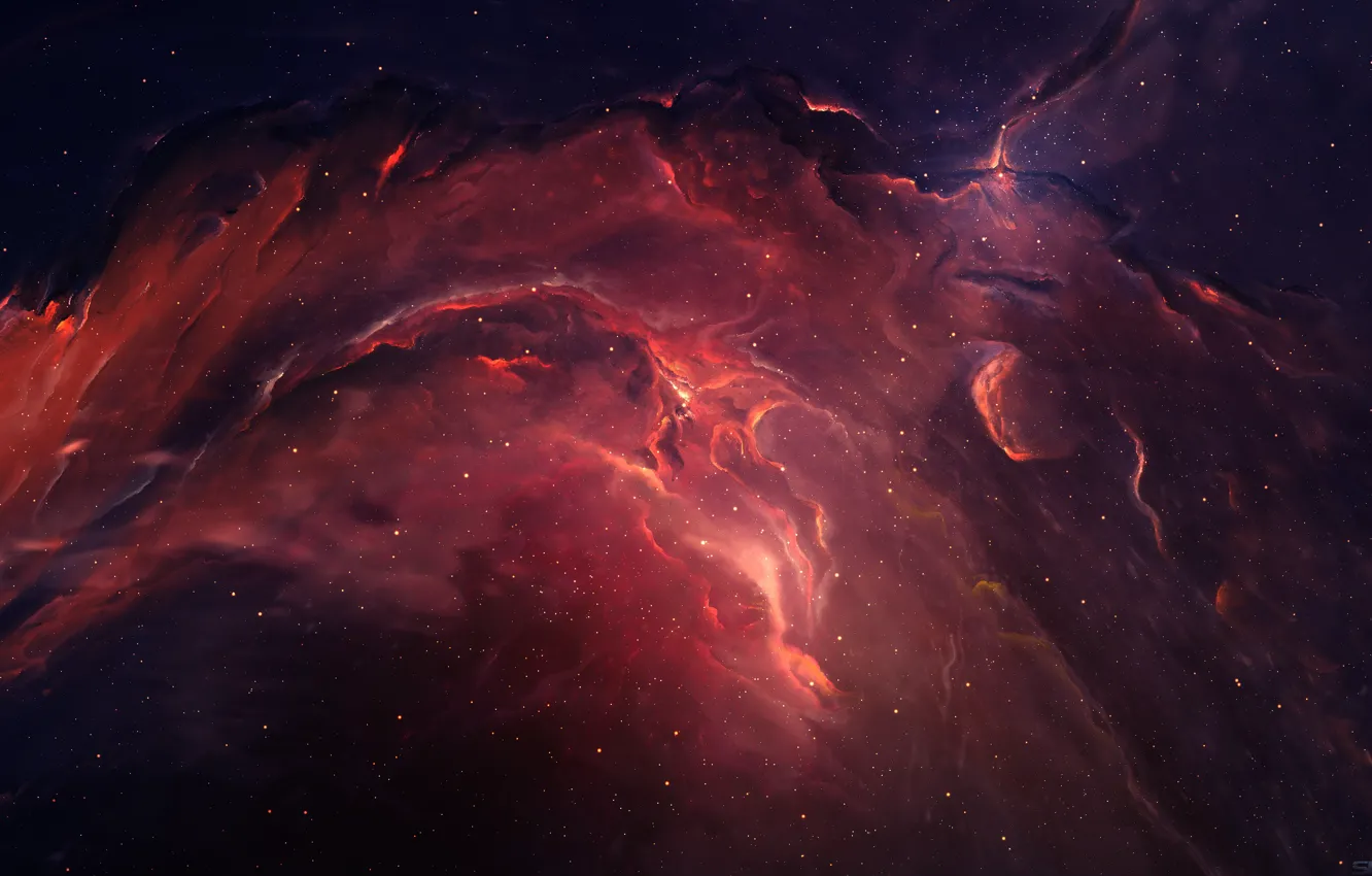 Photo wallpaper space, stars, nebula, fiction, art, space, fantasy, nebula