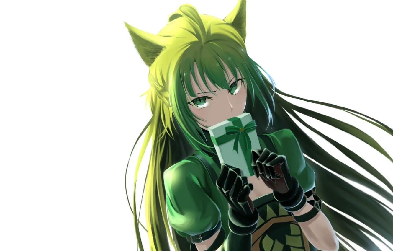 Photo wallpaper look, girl, gift, ears, box, Fate - Apocrypha, Fate Apocrypha