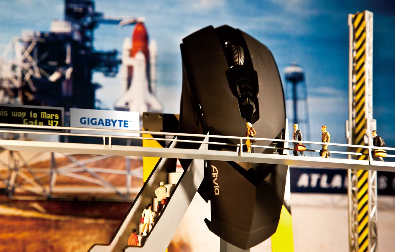 Photo wallpaper mouse, start, spaceport, to Mars, Aivia, GIGABYTE