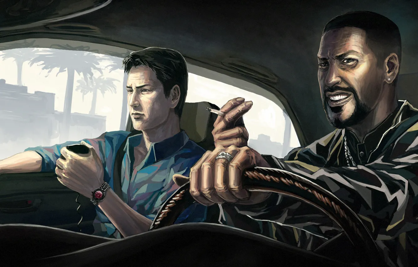 Photo wallpaper Denzel Washington, Denzel Washington, Jake, Alonzo, Training Day, Ethan Hawke, Ethan Hawke, Training day