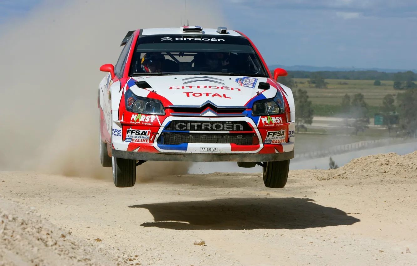 Photo wallpaper Sport, Australia, Race, Citroen, the front, Rally, Sebastien Ogier, Total