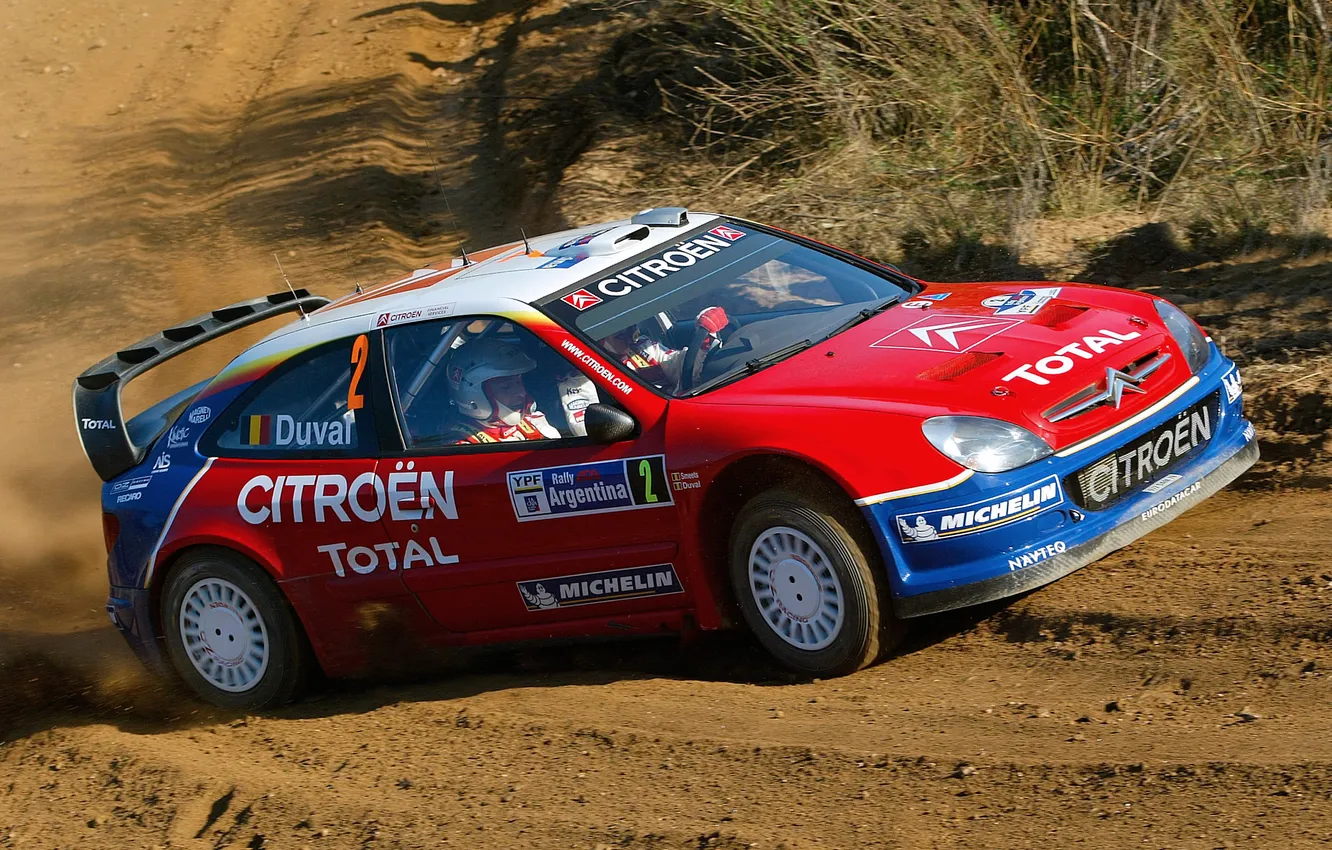 Photo wallpaper Red, Auto, Sport, Machine, The hood, Citroen, WRC, Rally