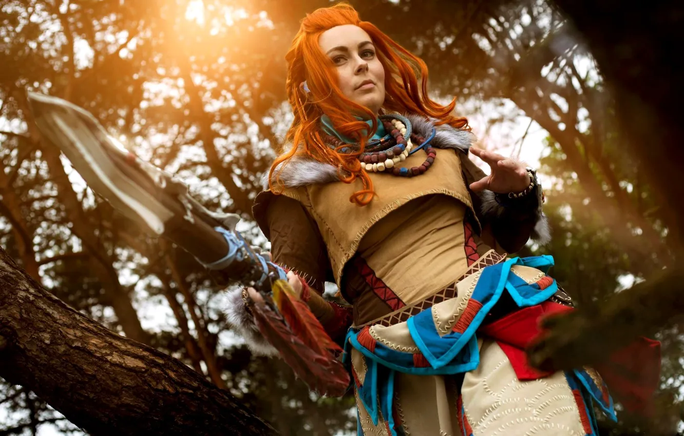 Photo wallpaper the heroine, cosplay, Horizon Zero Dawn, Eloy