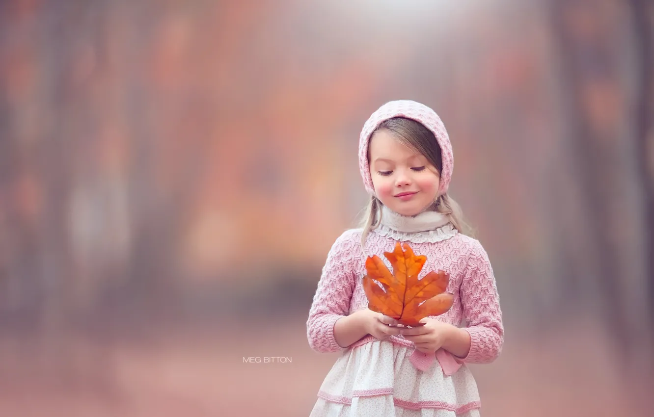 Photo wallpaper leaves, background, girl