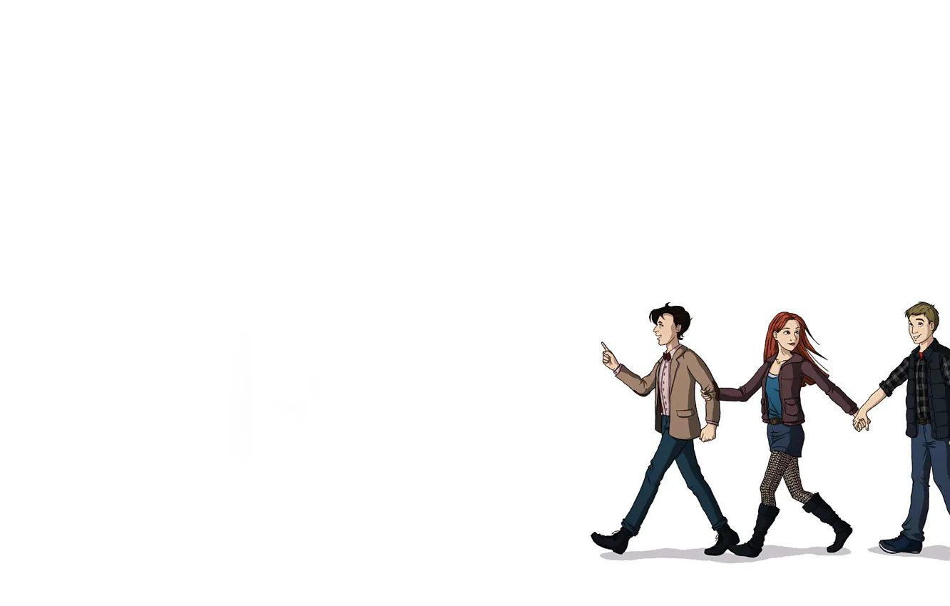 Photo wallpaper girl, art, white background, Doctor Who, men, Doctor Who, The Eleventh Doctor, Amy Pond