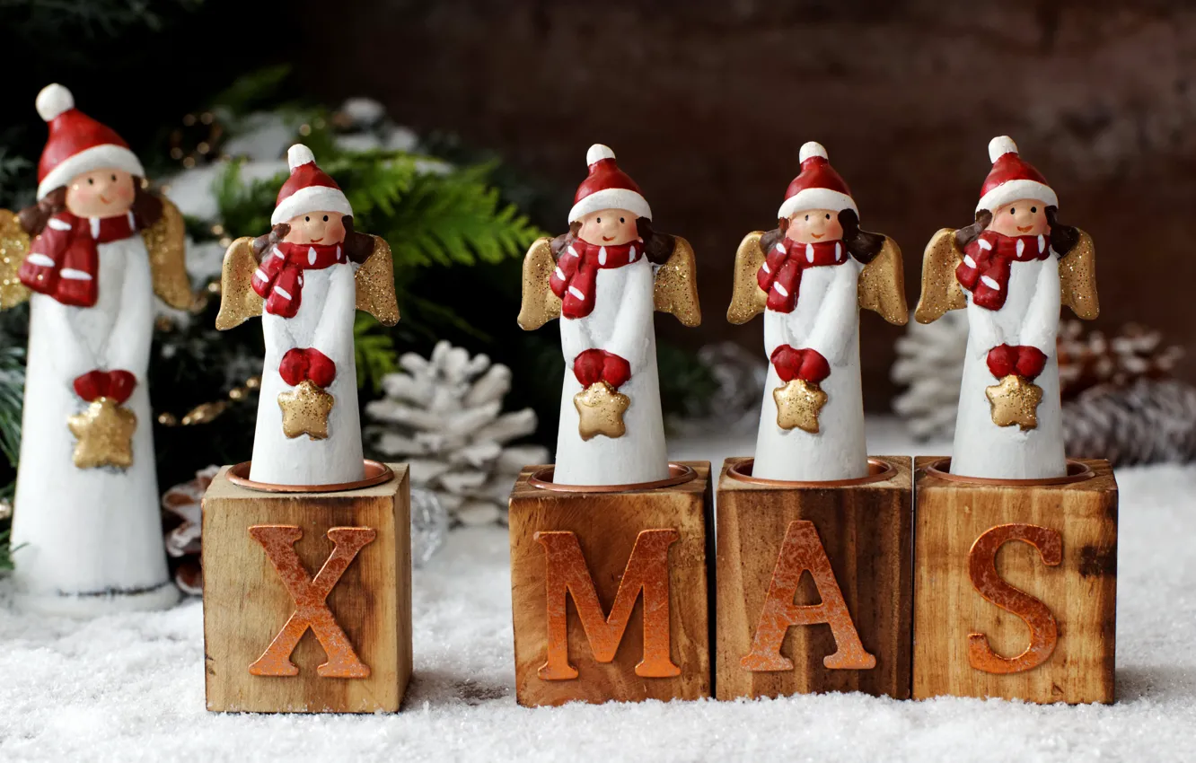 Photo wallpaper new year, Christmas, snow, merry christmas, Xmas, decoration, holiday celebration