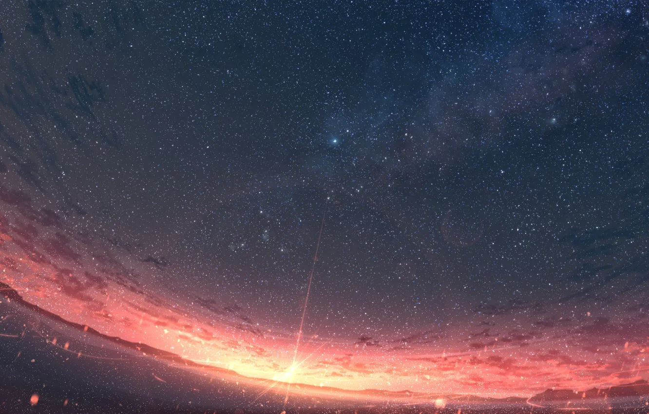 Wallpaper the sky, water, stars, sunset, Rune Xiao for mobile and ...