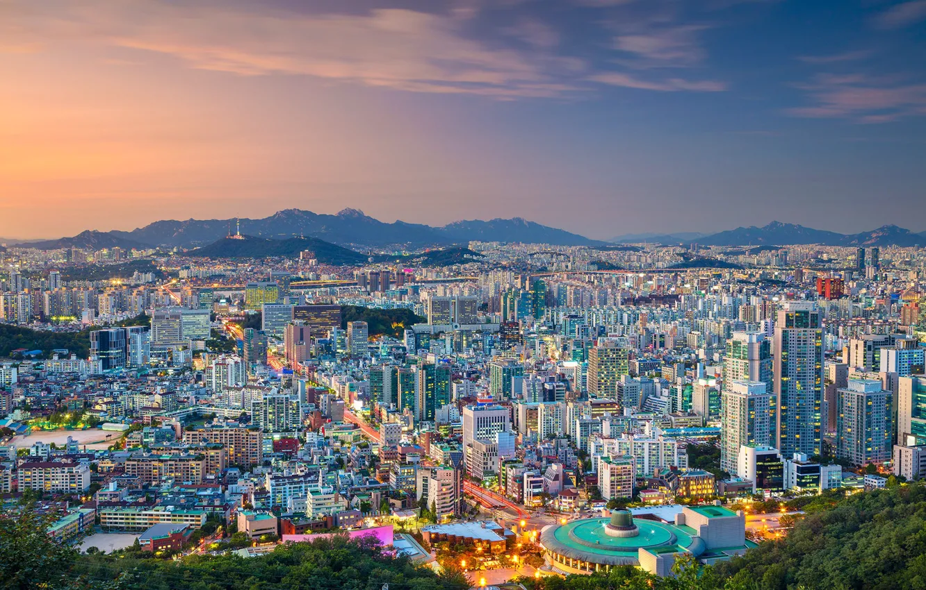 Photo wallpaper panorama, South Korea, Seoul, Seoul, The Republic Of Korea