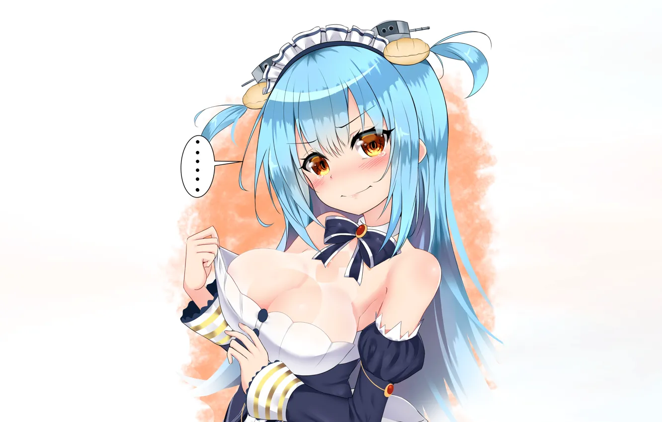 Photo wallpaper girl, sexy, cleavage, long hair, dress, boobs, anime, beautiful