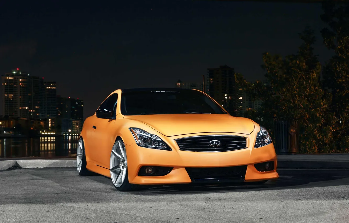 Photo wallpaper night, tuning, infiniti, G37, Vossen, Infiniti G37S