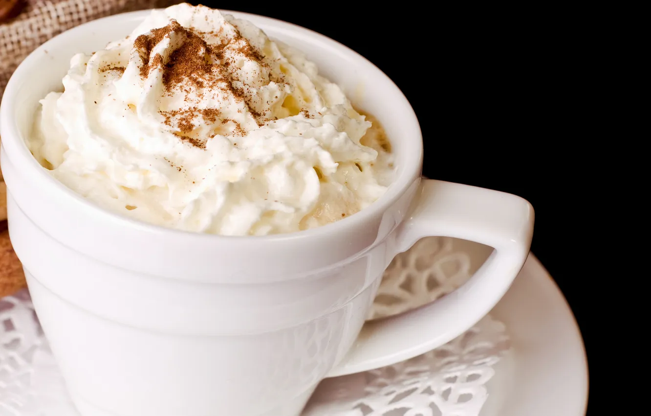 Photo wallpaper coffee, chocolate, coffee beans, napkin, pouch, coffee foam