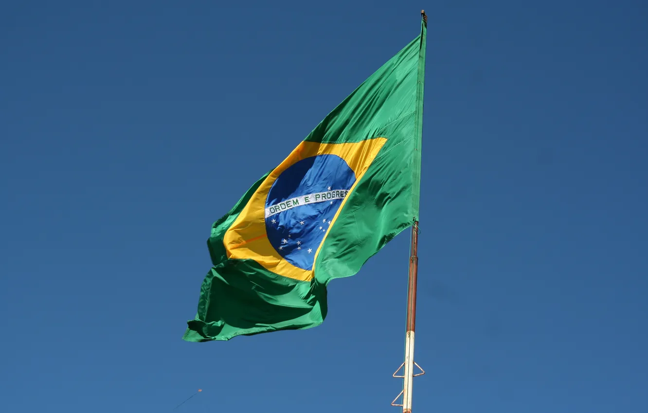 Photo wallpaper flag, tricolor, Brazil