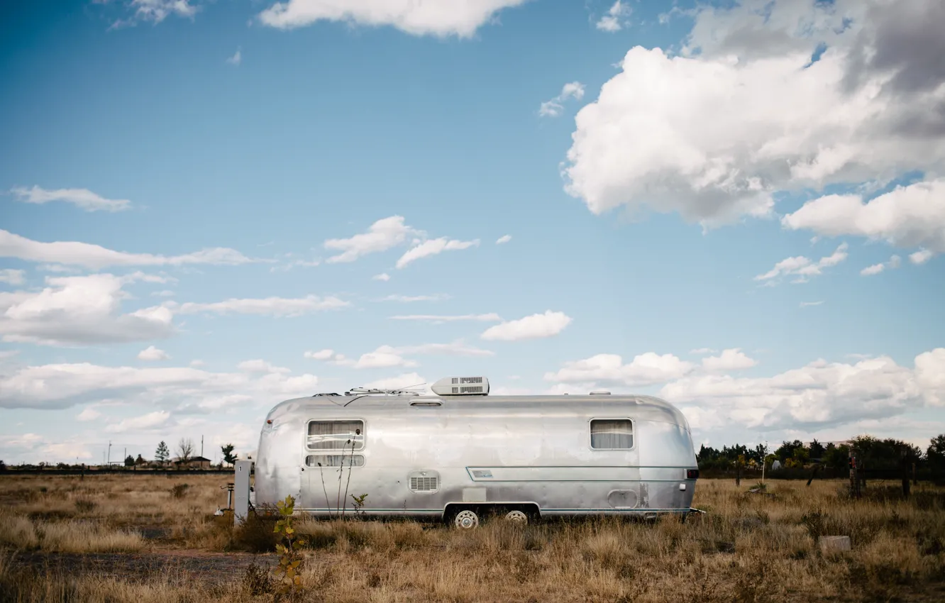 Photo wallpaper city, USA, grass, United States, desert, field, nature, clouds