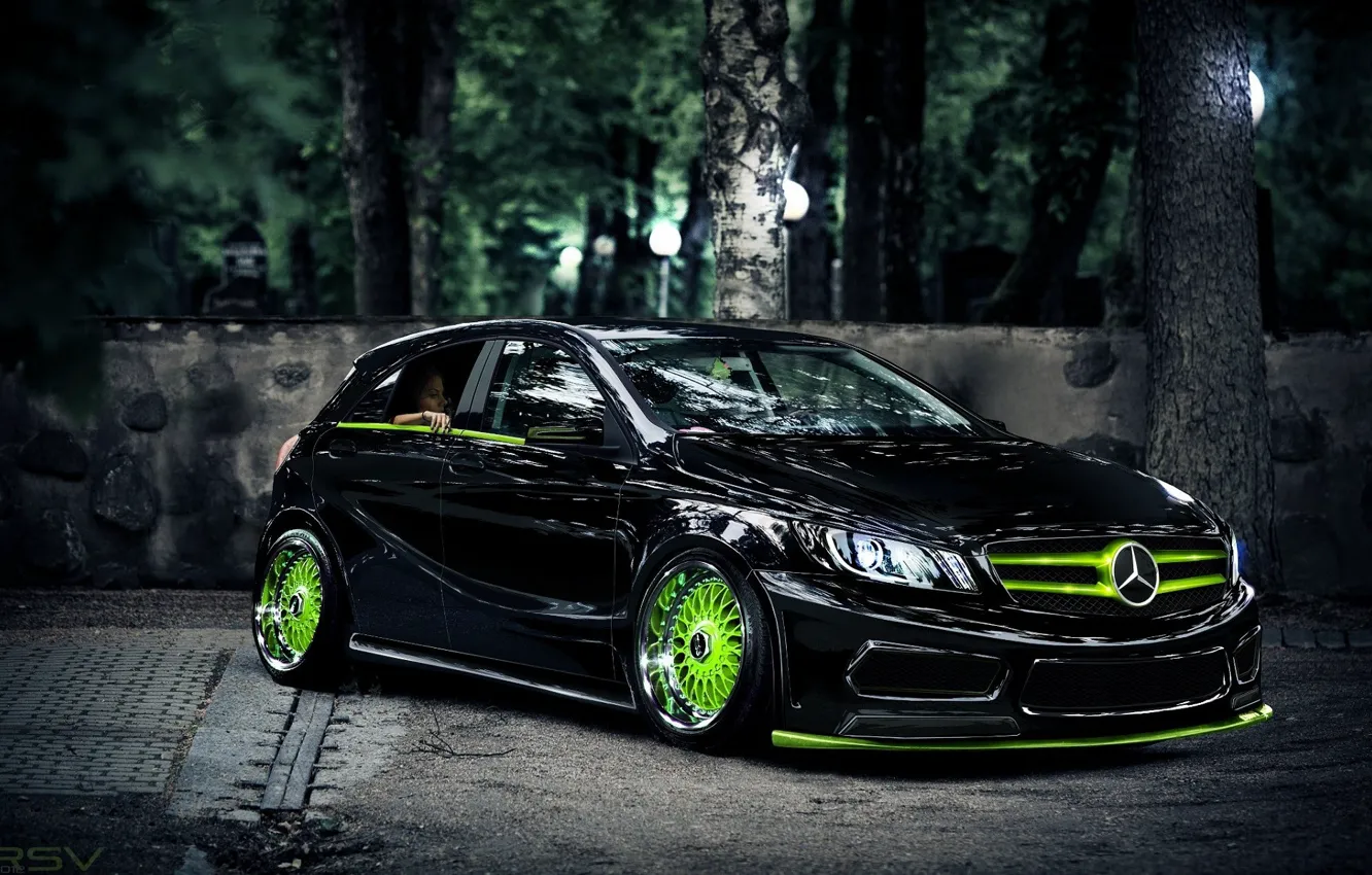 Photo wallpaper tuning, Mercedes, black, benz