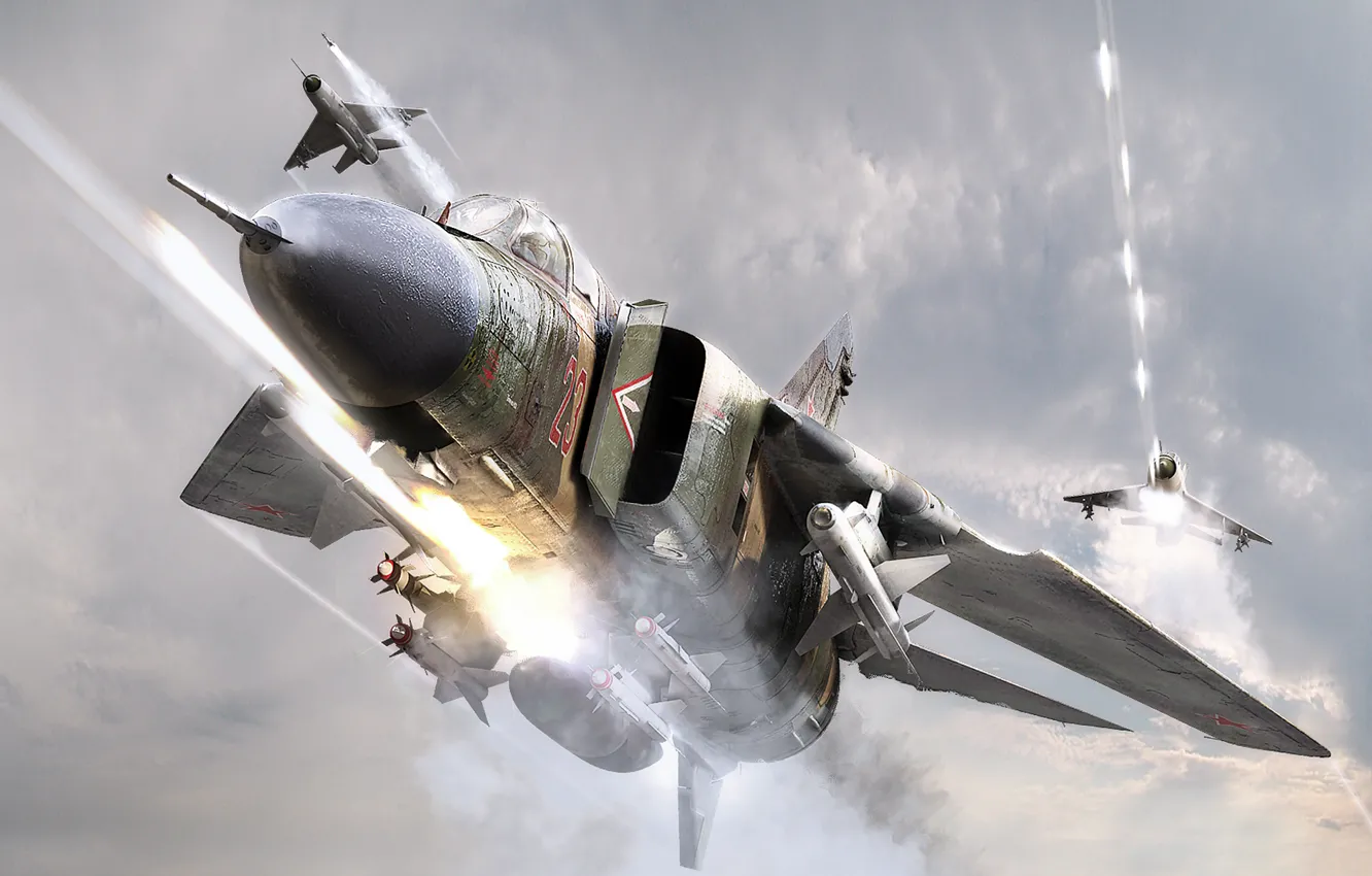 Photo wallpaper attack, battle, the MiG-23, MiGs