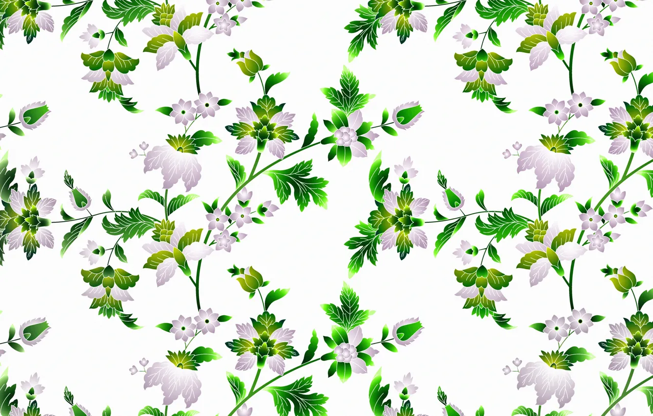Photo wallpaper flowers, branches, background, patterns