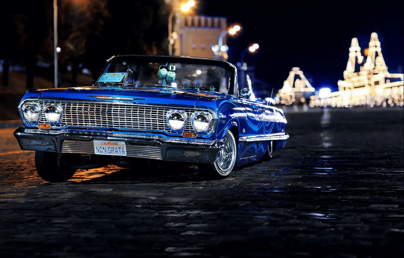 Photo wallpaper auto, Chevrolet, Moscow, Chevrolet, Russia, Moscow, Impala, 1963