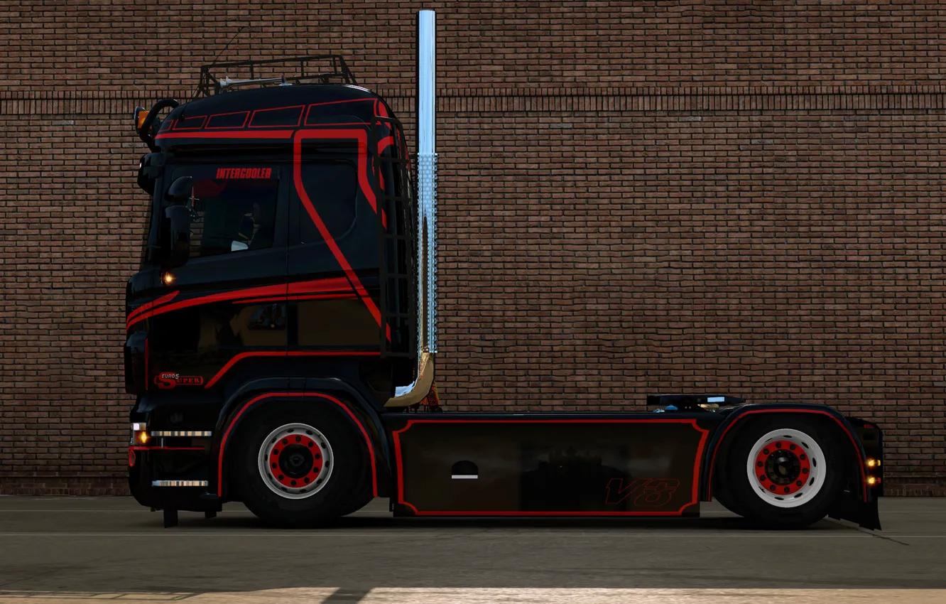 Photo wallpaper Truck, Game, low, Super, Scania, R620, Low, LED