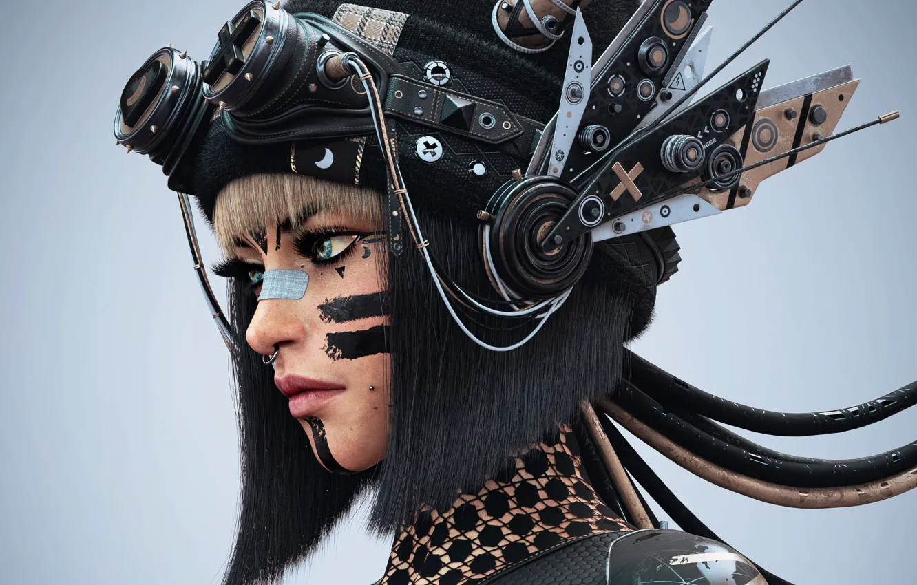 Photo wallpaper girls, art, Dylan Kowalski, Cuberpunk