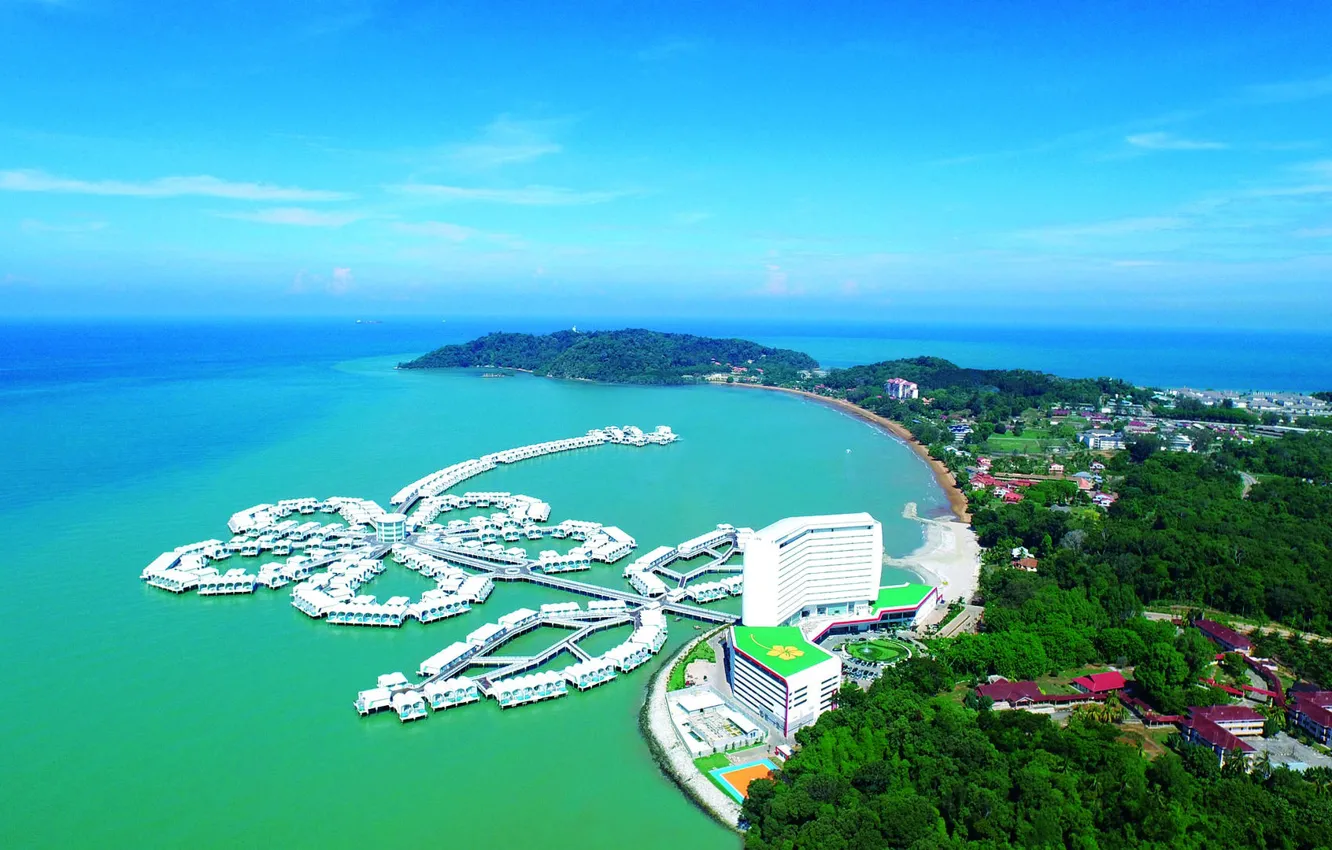 Photo wallpaper sea, shore, the hotel, resort, Bungalow, Malaysia, Lexis Hibiscus Port Dickson