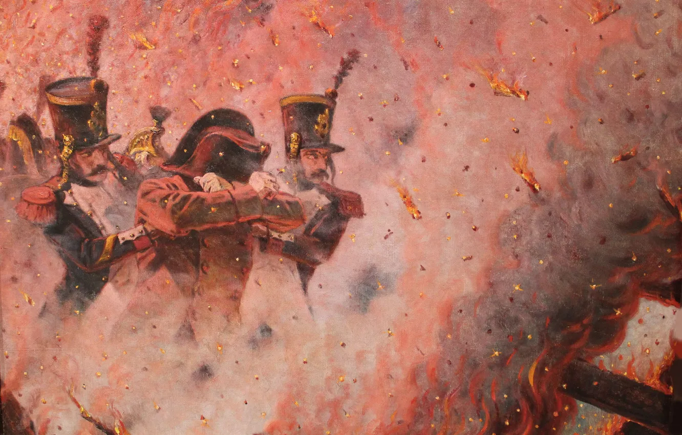 Photo wallpaper lights, picture, soldiers, male, the Frenchman, Napoleon Bonaparte, Russian painter, Vasily Vereshchagin