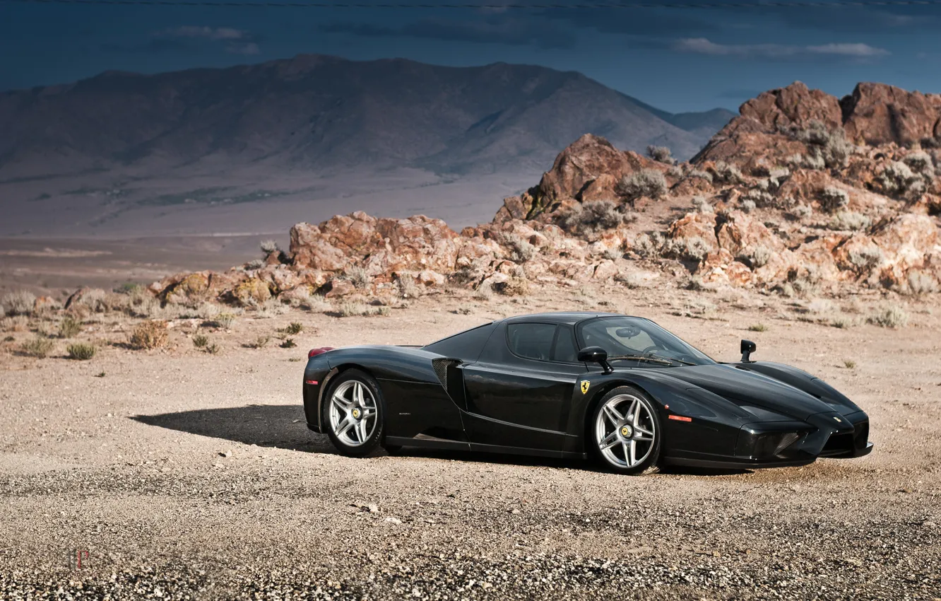 Photo wallpaper Ferrari, Enzo, Black, Supercar