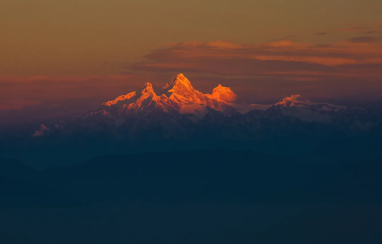 Photo wallpaper light, morning, mountain range, The Himalayas