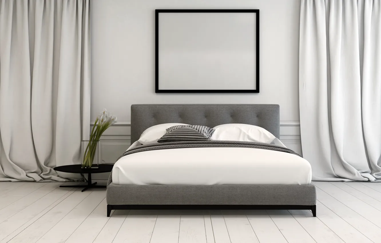 Photo wallpaper bed, interior, bedroom