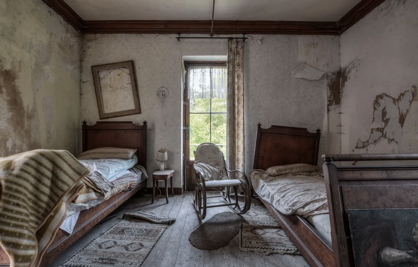 Photo wallpaper room, bed, window