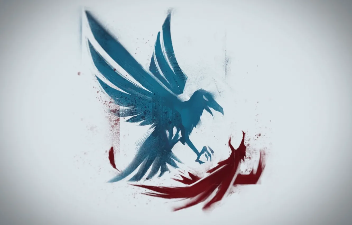 Photo wallpaper background, bird, figure, wings, Infamous: Second Son