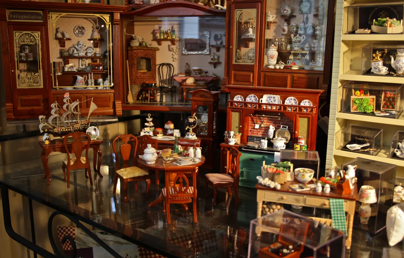Photo wallpaper toy, beauty, set, miniature, porcelain