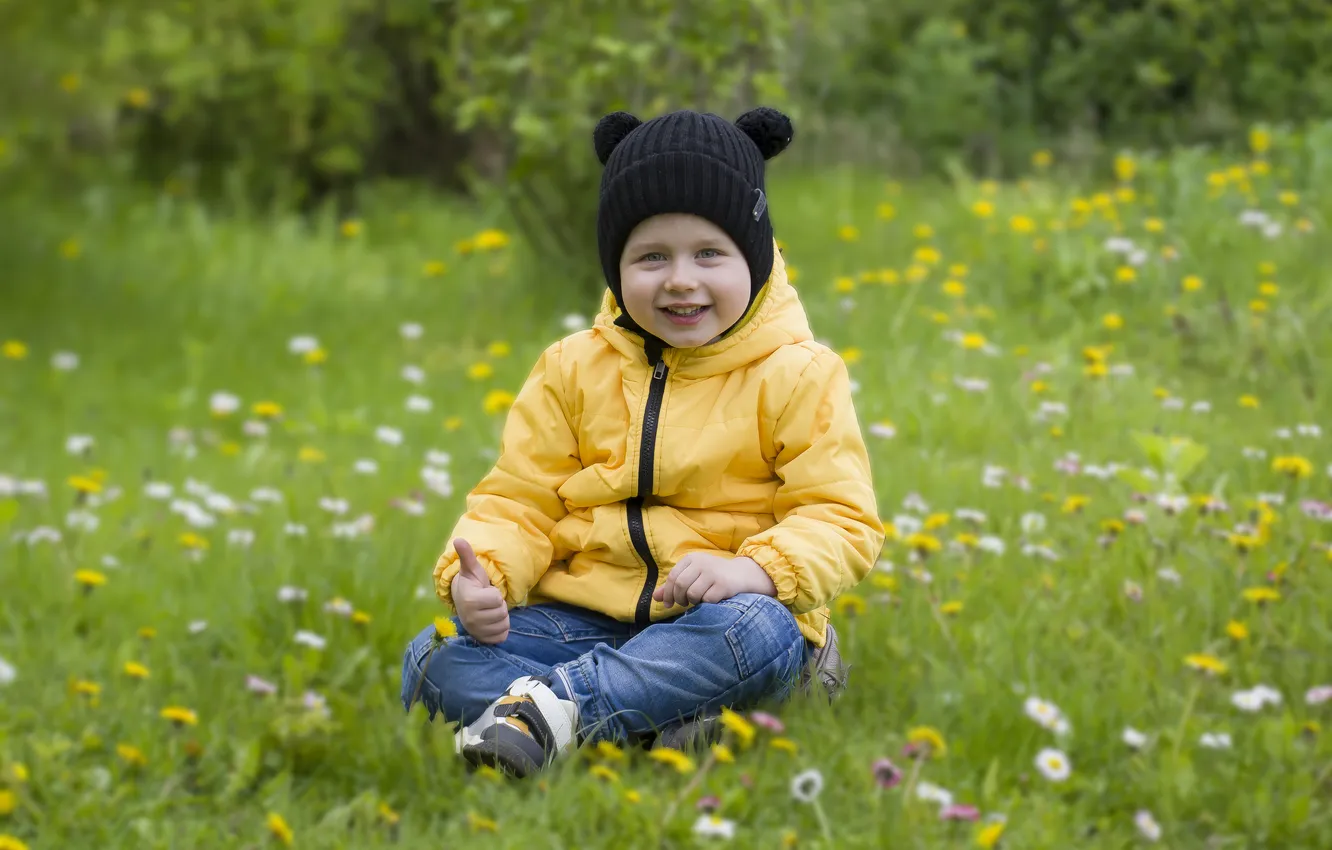 Photo wallpaper nature, children, portrait, spring