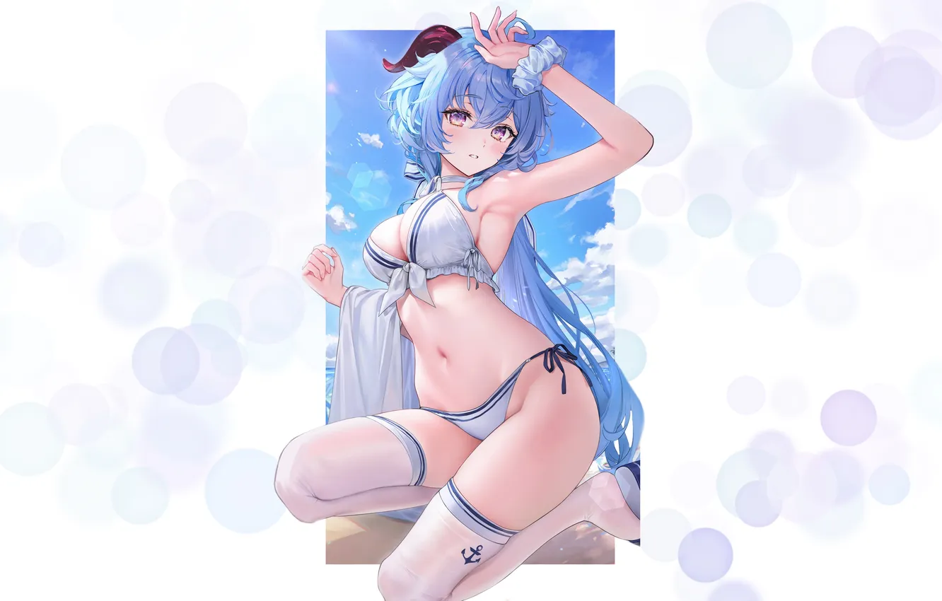 Photo wallpaper kawaii, girl, hot, sexy, wet, horns, anime, water