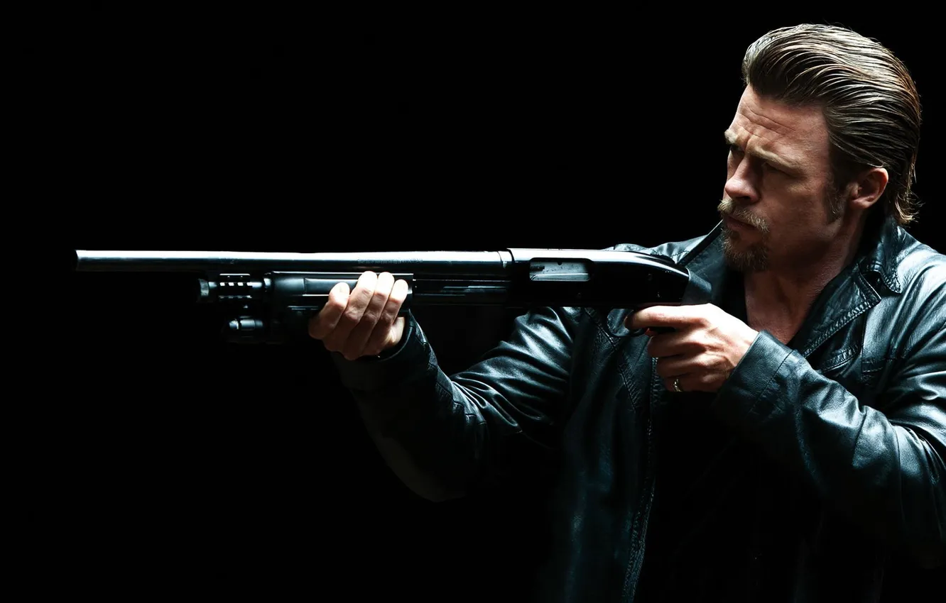 Photo wallpaper weapons, the film, actor, Brad Pitt, Casino robbery