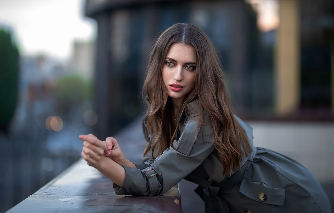 Photo wallpaper girl, pose, hands, cloak, long hair, Dmitry Shulgin