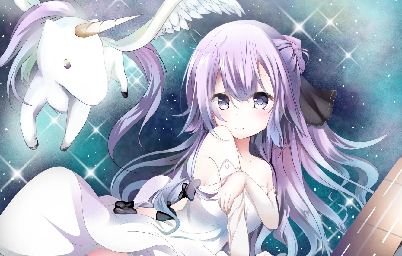 Photo wallpaper anime, unicorn, girl, azur lane, hms unicorn