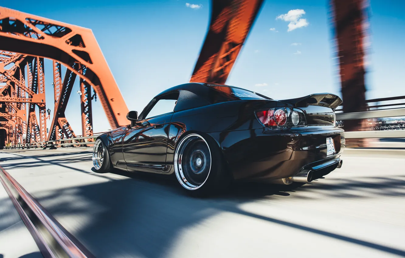 Photo wallpaper Roadster, Road, Bridge, Honda, Honda, S2000, 2003, Roadster