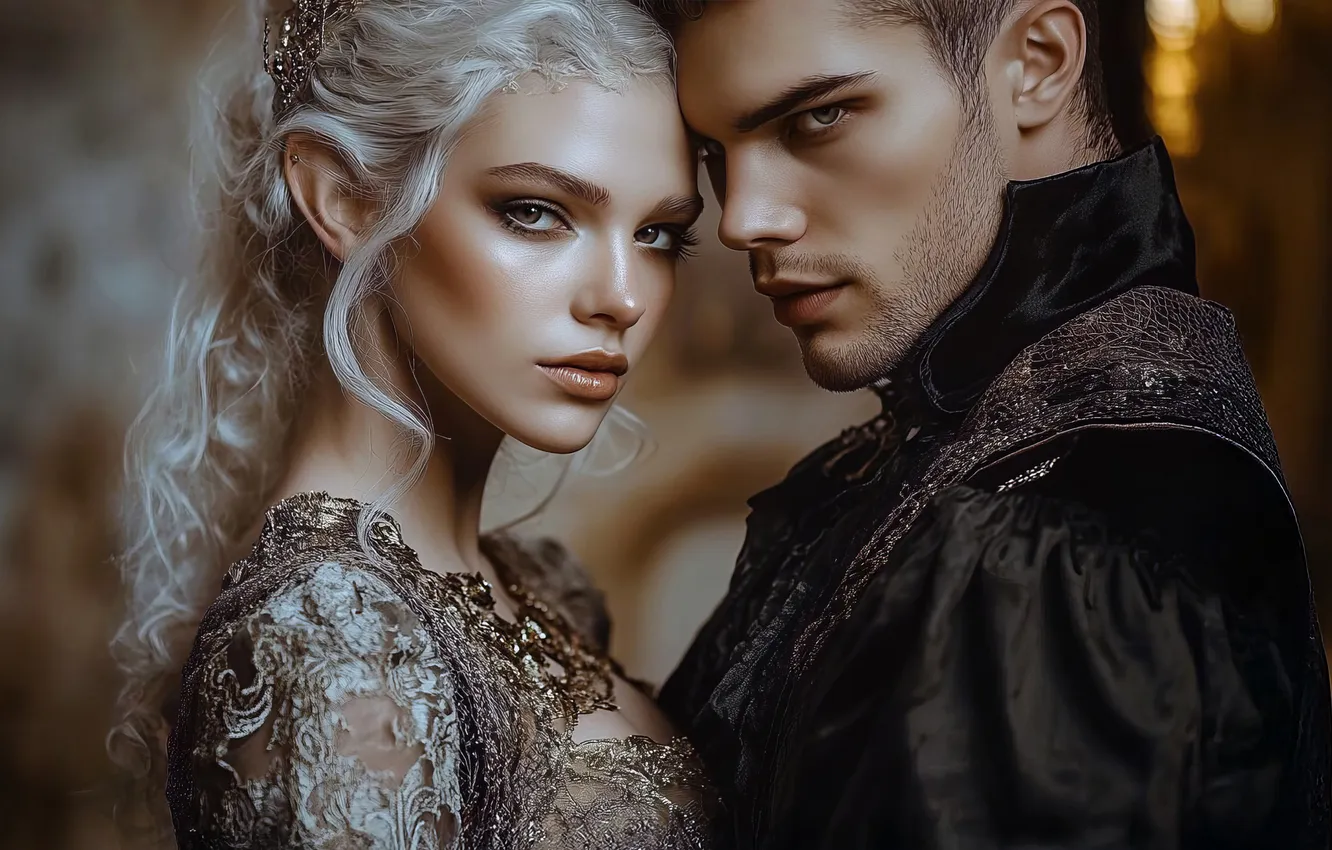 Photo wallpaper look, girl, love, face, pose, elf, portrait, fantasy