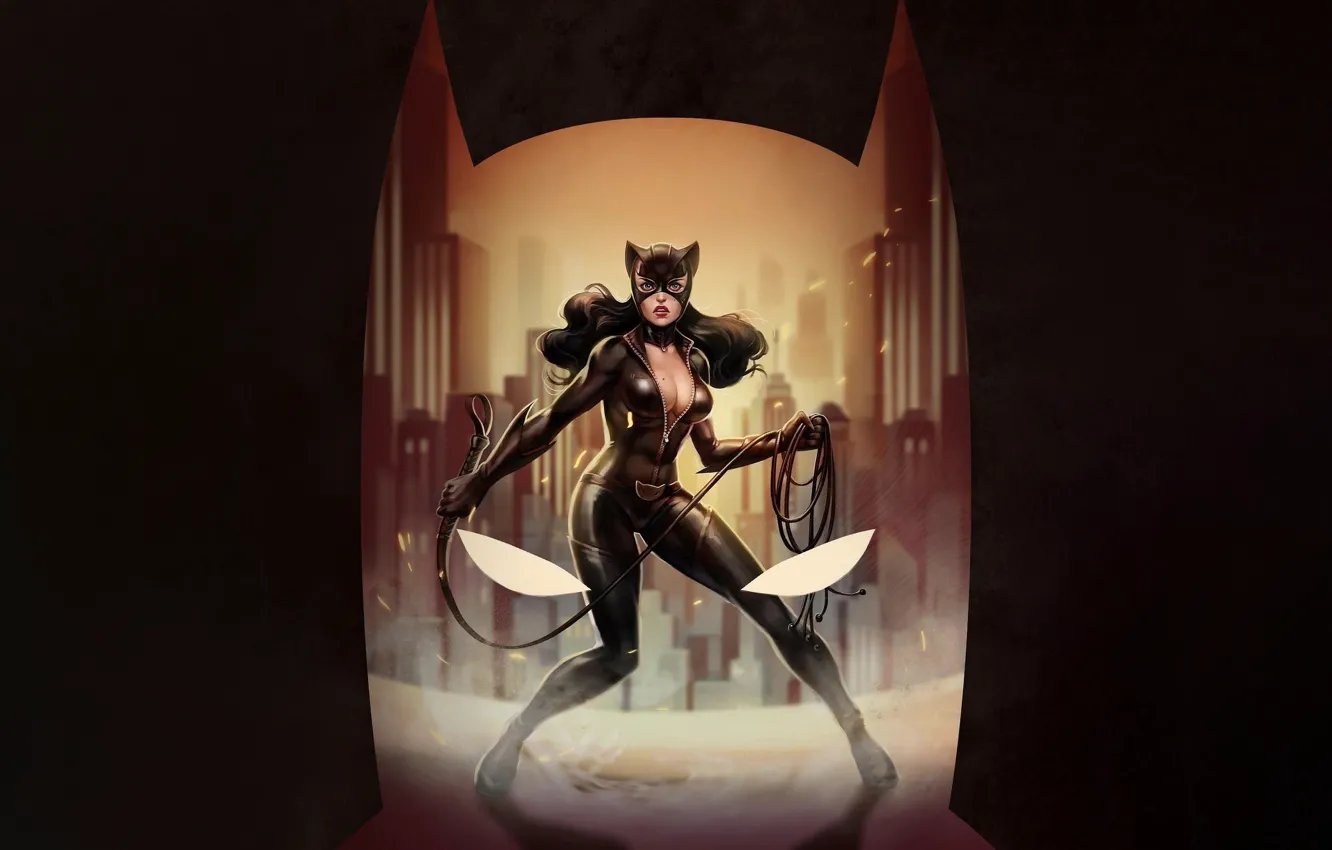 Photo wallpaper Figure, Costume, Latex, Catwoman, Art, Batman, Cat woman, Figure