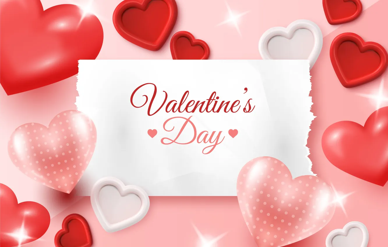 Photo wallpaper love, romance, heart, hearts, red, love, Valentine's day, pink