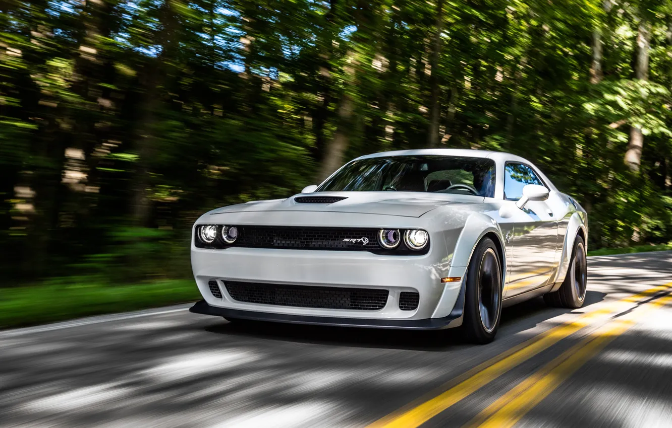 Photo wallpaper speed, Dodge, Challenger, 2018, Hellcat, SRT, Widebody